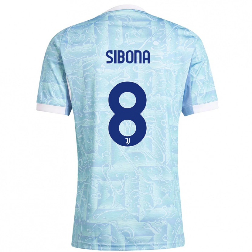 DanxenレディースTommaso Sibona#8スカイブルー イエローアウェイシャツ2025/26ジャージーユニフォーム