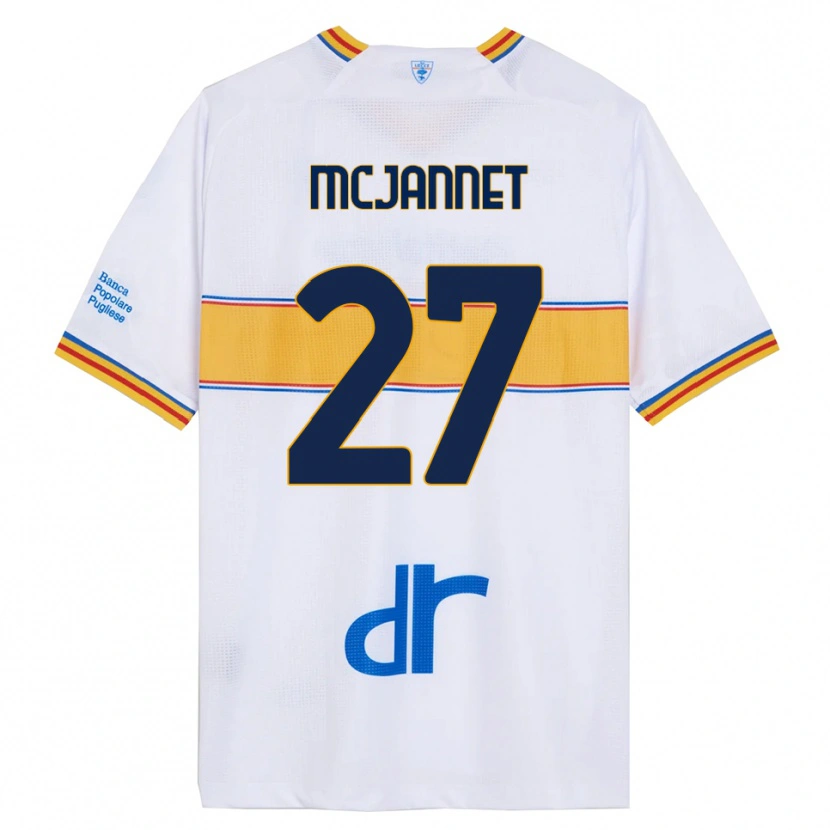Danxenレディースエドワード・ジョン・マッキャネット#27ホワイト イエローアウェイシャツ2025/26ジャージーユニフォーム