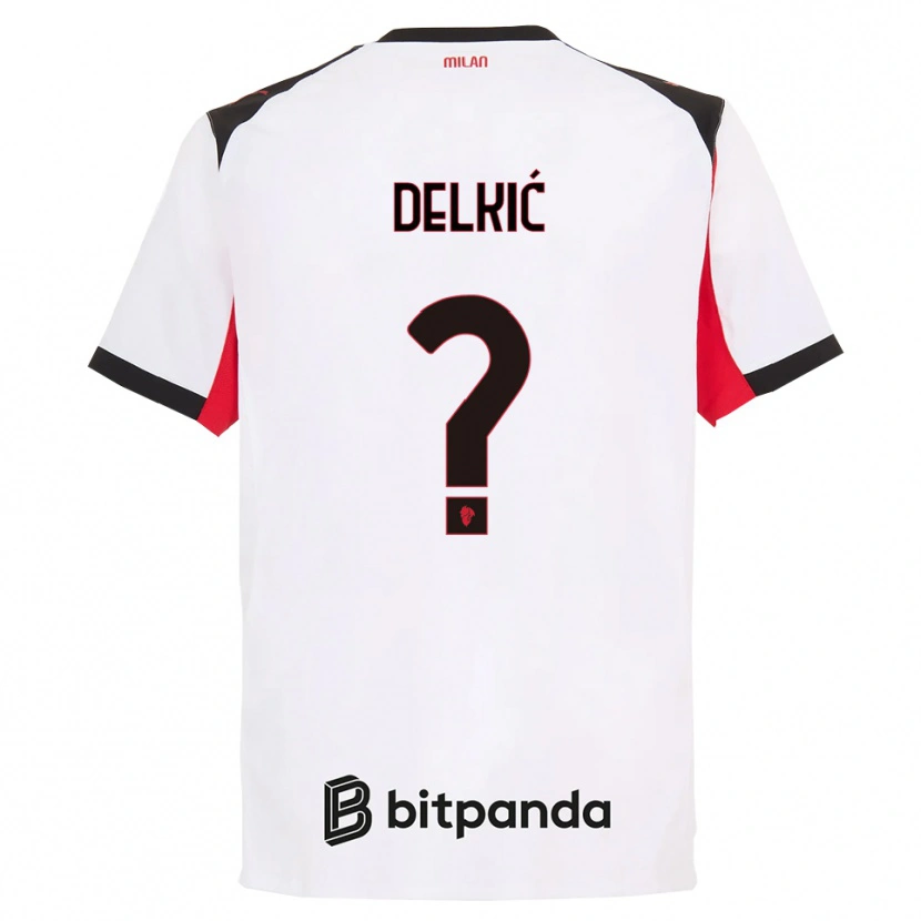 DanxenレディースDino Delkić#0ホワイト ブラックアウェイシャツ2025/26ジャージーユニフォーム