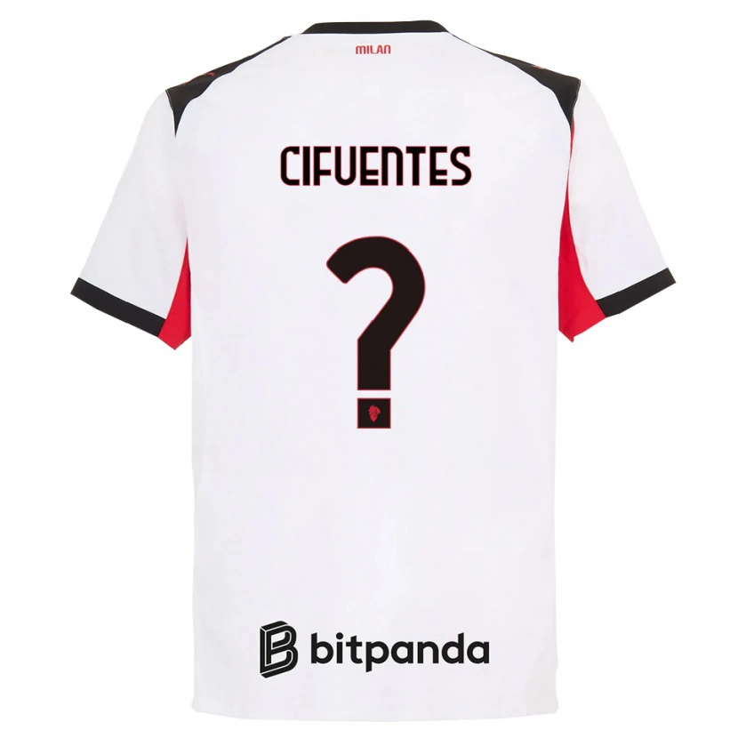 DanxenレディースMaikol Cifuentes#0ホワイト ブラックアウェイシャツ2025/26ジャージーユニフォーム