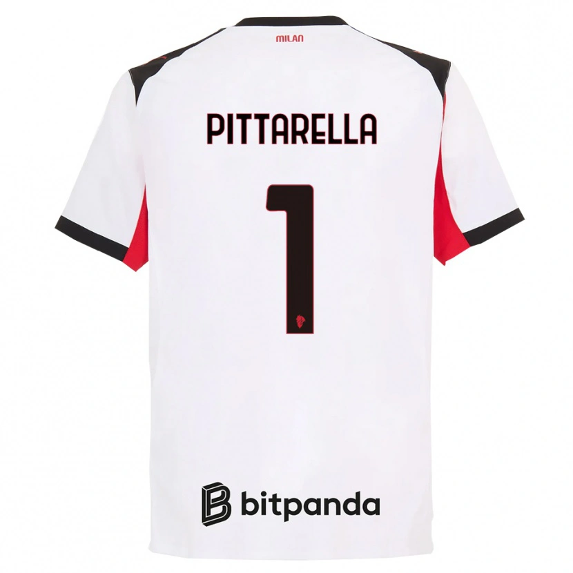 DanxenレディースMatteo Pittarella#1ホワイト ブラックアウェイシャツ2025/26ジャージーユニフォーム