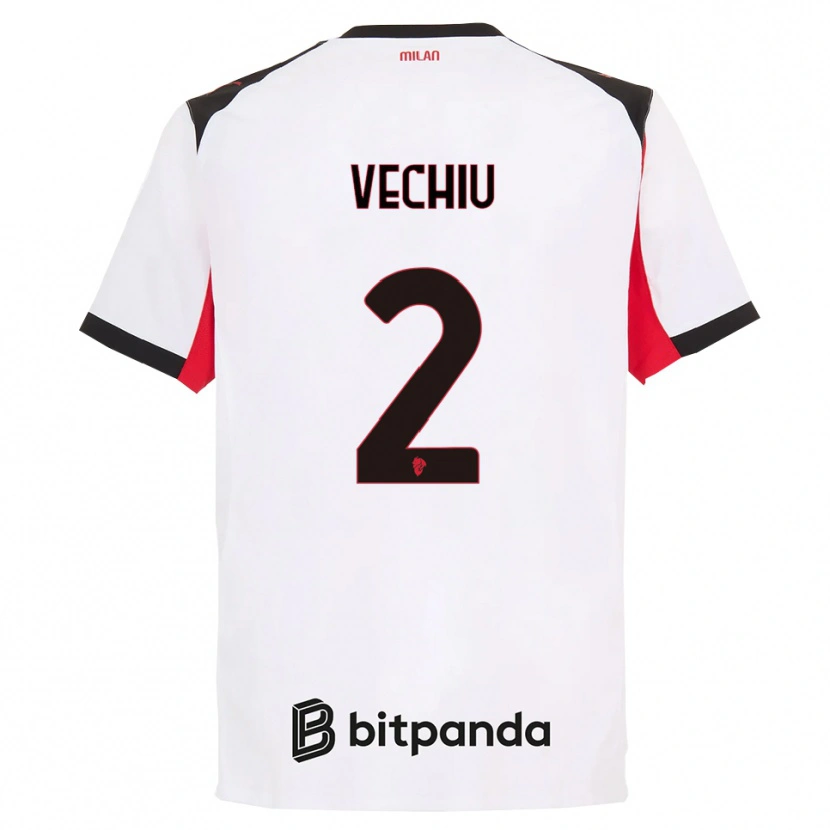 DanxenレディースChristian Vechiu#2ホワイト ブラックアウェイシャツ2025/26ジャージーユニフォーム