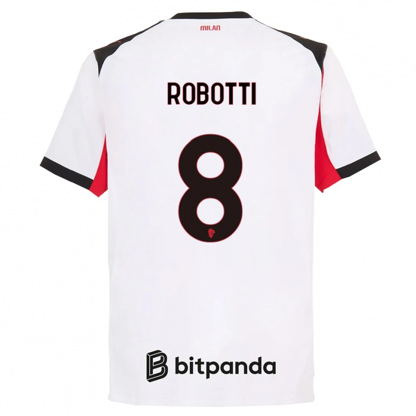 Danxenレディースジョバンニロボッティ#8ホワイト ブラックアウェイシャツ2025/26ジャージーユニフォーム