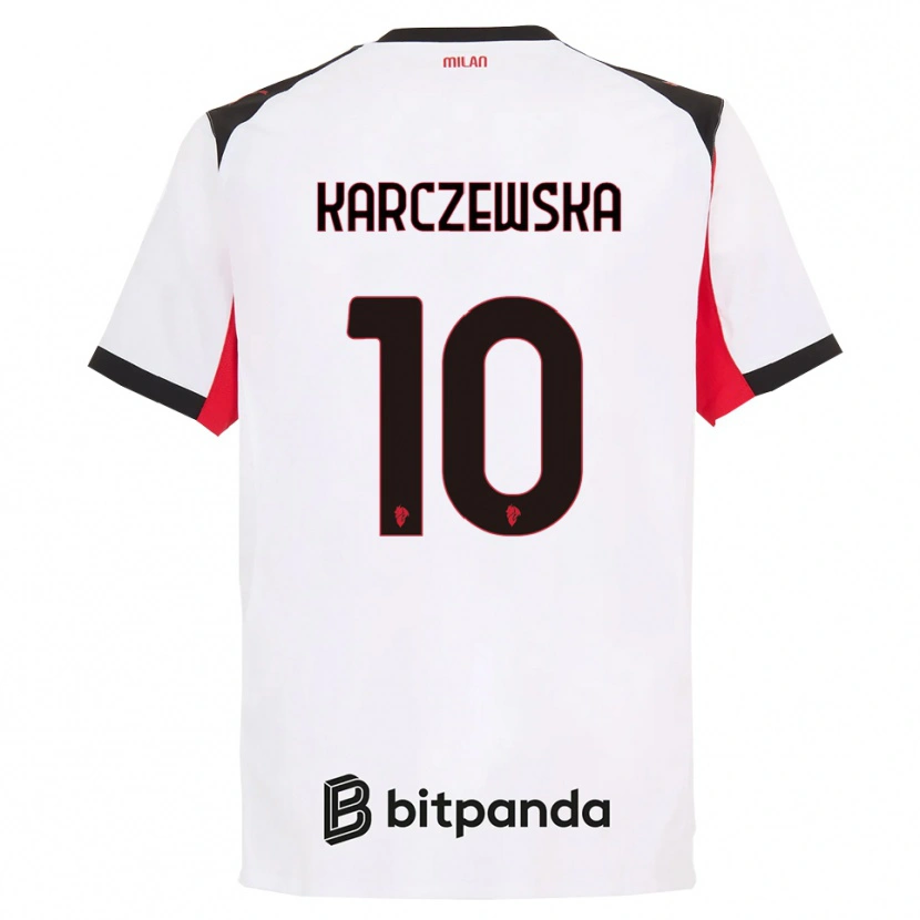 Danxenレディースニコラ・カルチェフスカ#10ホワイト ブラックアウェイシャツ2025/26ジャージーユニフォーム