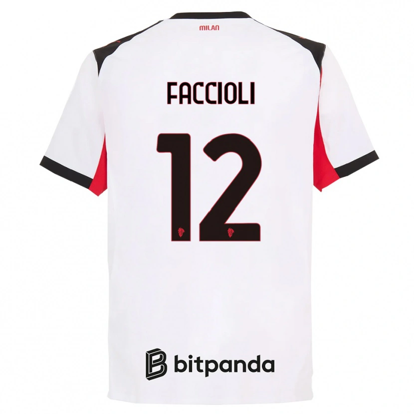 Danxenレディースピエトロ・ファッチオーリ#12ホワイト ブラックアウェイシャツ2025/26ジャージーユニフォーム