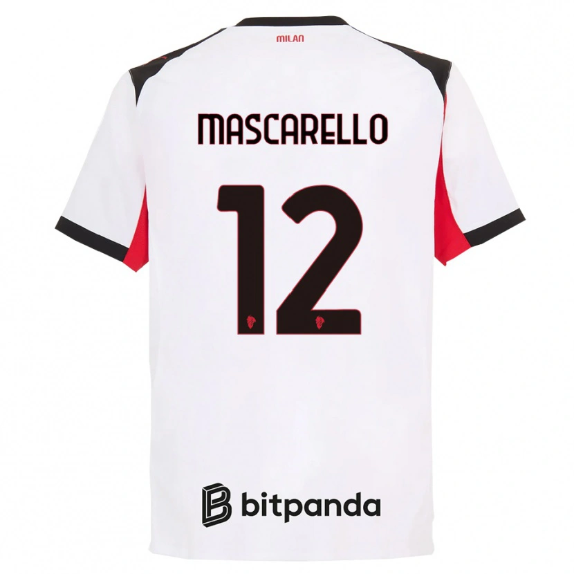 Danxenレディースマルタ・マスカレッロ#12ホワイト ブラックアウェイシャツ2025/26ジャージーユニフォーム