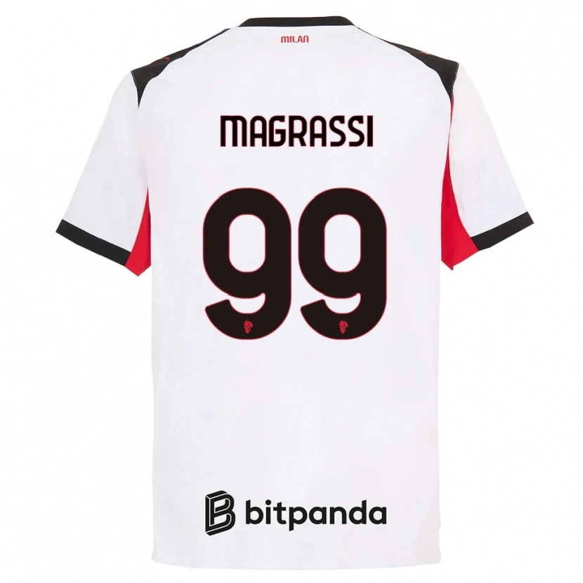 DanxenレディースAndrea Magrassi#99ホワイト ブラックアウェイシャツ2025/26ジャージーユニフォーム