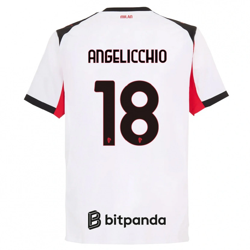 DanxenレディースMattia Angelicchio#18ホワイト ブラックアウェイシャツ2025/26ジャージーユニフォーム
