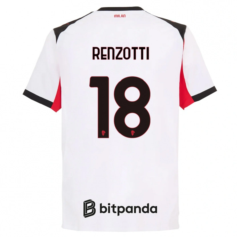 DanxenレディースMonica Renzotti#18ホワイト ブラックアウェイシャツ2025/26ジャージーユニフォーム