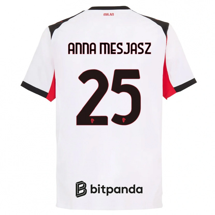 DanxenレディースMałgorzata Anna Mesjasz#25ホワイト ブラックアウェイシャツ2025/26ジャージーユニフォーム