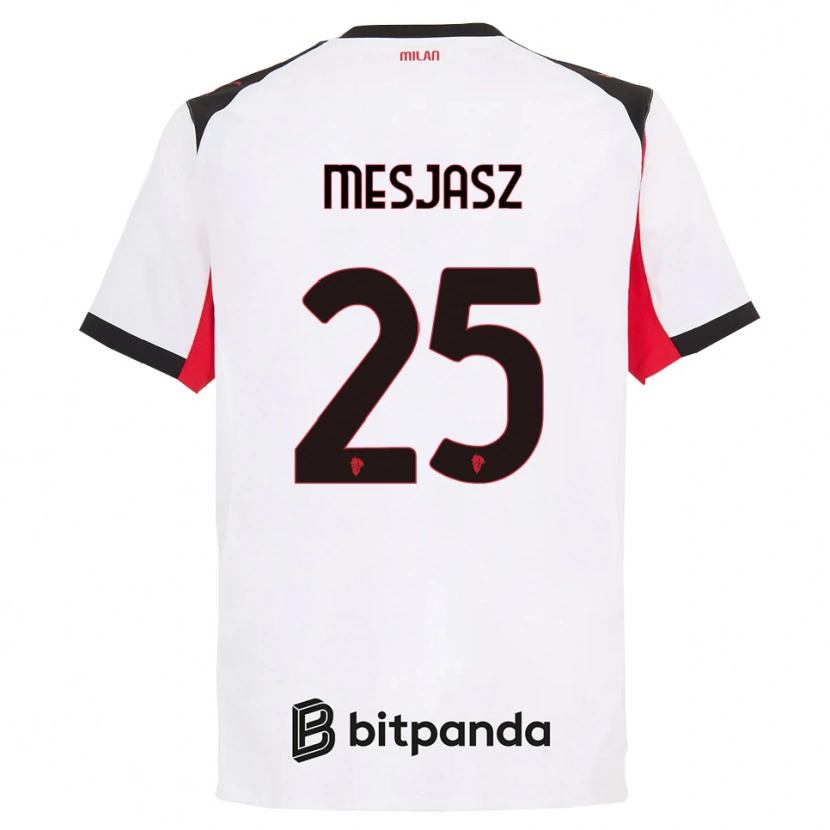 DanxenレディースMałgorzata Mesjasz#25ホワイト ブラックアウェイシャツ2025/26ジャージーユニフォーム