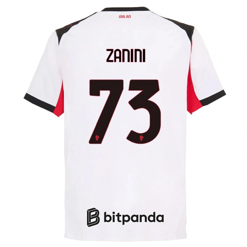 DanxenレディースPaola Zanini#73ホワイト ブラックアウェイシャツ2025/26ジャージーユニフォーム