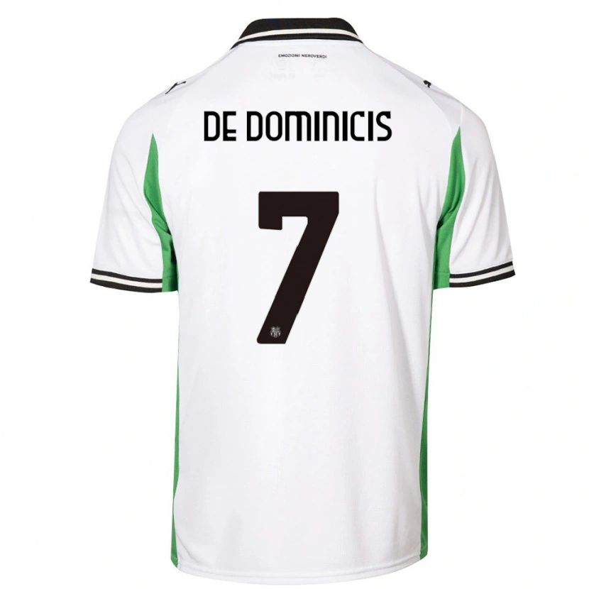 DanxenレディースDiego De Dominicis#7ホワイト グリーン ブラックアウェイシャツ2025/26ジャージーユニフォーム