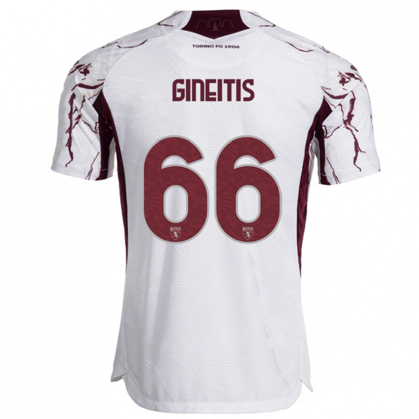 Danxenレディースグヴィダス・ギネイティス#66ホワイト バーガンディアウェイシャツ2025/26ジャージーユニフォーム