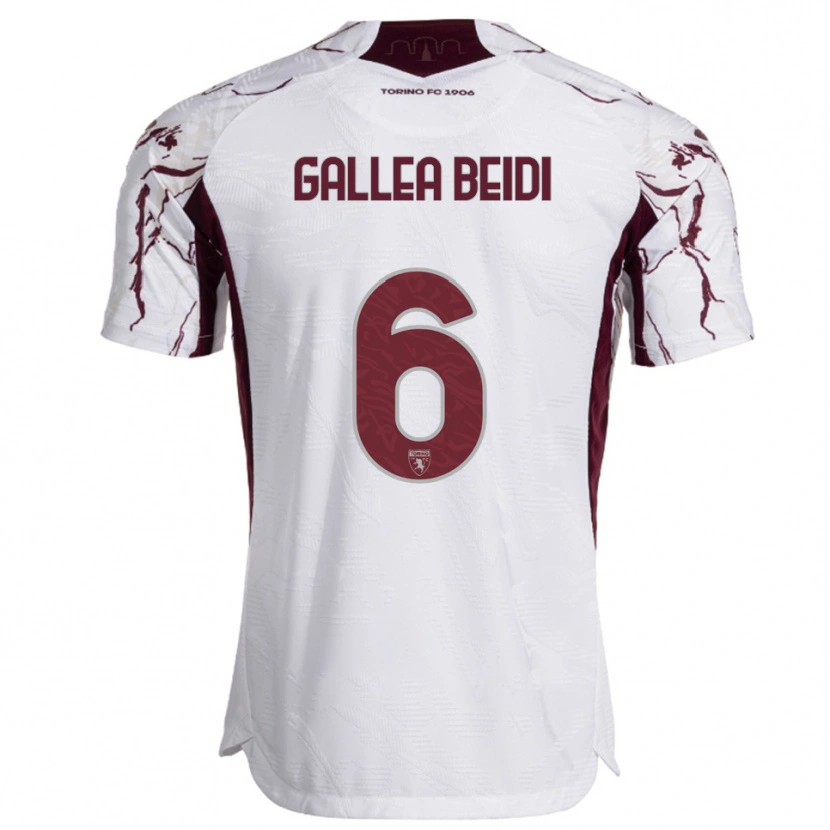 DanxenレディースFrancesco Gallea Beidi#6ホワイト バーガンディアウェイシャツ2025/26ジャージーユニフォーム