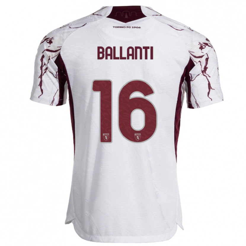 DanxenレディースAndrea Ballanti#16ホワイト バーガンディアウェイシャツ2025/26ジャージーユニフォーム