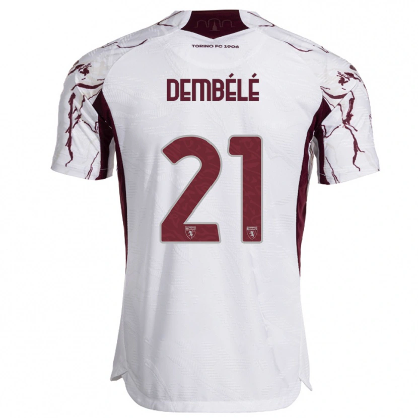 Danxenレディースアリ・デンベレ#21ホワイト バーガンディアウェイシャツ2025/26ジャージーユニフォーム