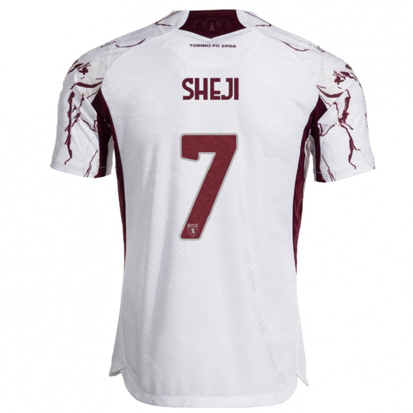 DanxenレディースRikardo Sheji#7ホワイト バーガンディアウェイシャツ2025/26ジャージーユニフォーム