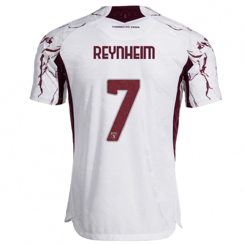 DanxenレディースDávid Reynheim#7ホワイト バーガンディアウェイシャツ2025/26ジャージーユニフォーム