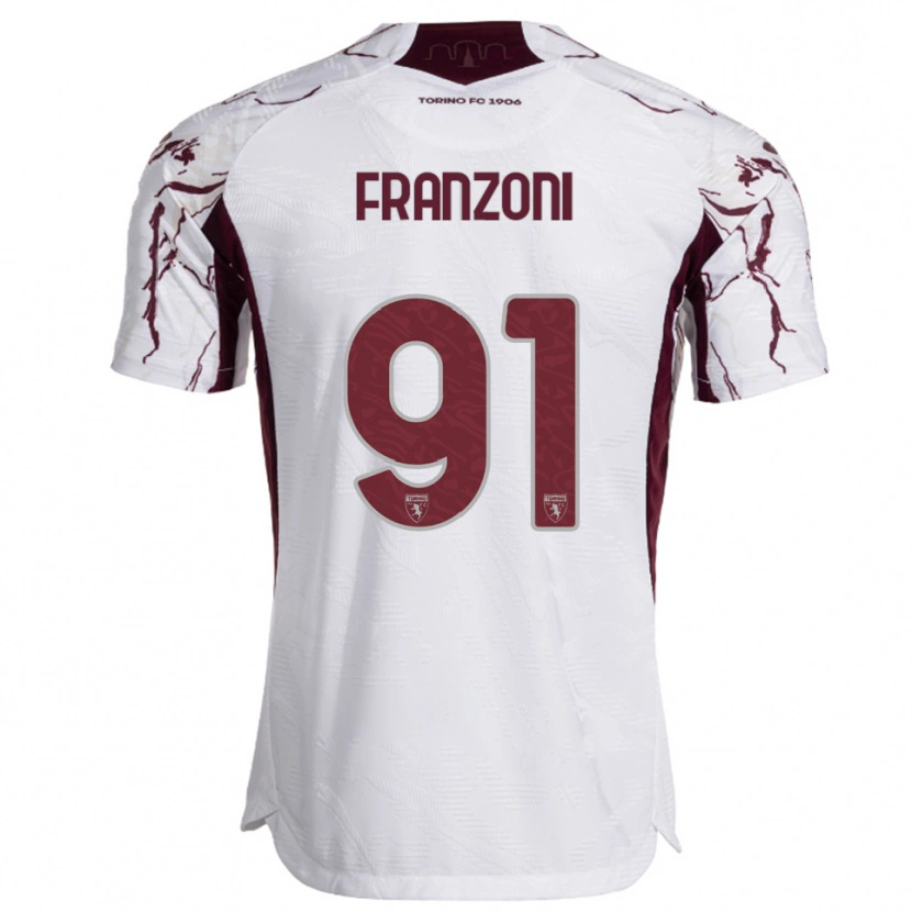 Danxenレディースニコロ・フランゾーニ#91ホワイト バーガンディアウェイシャツ2025/26ジャージーユニフォーム