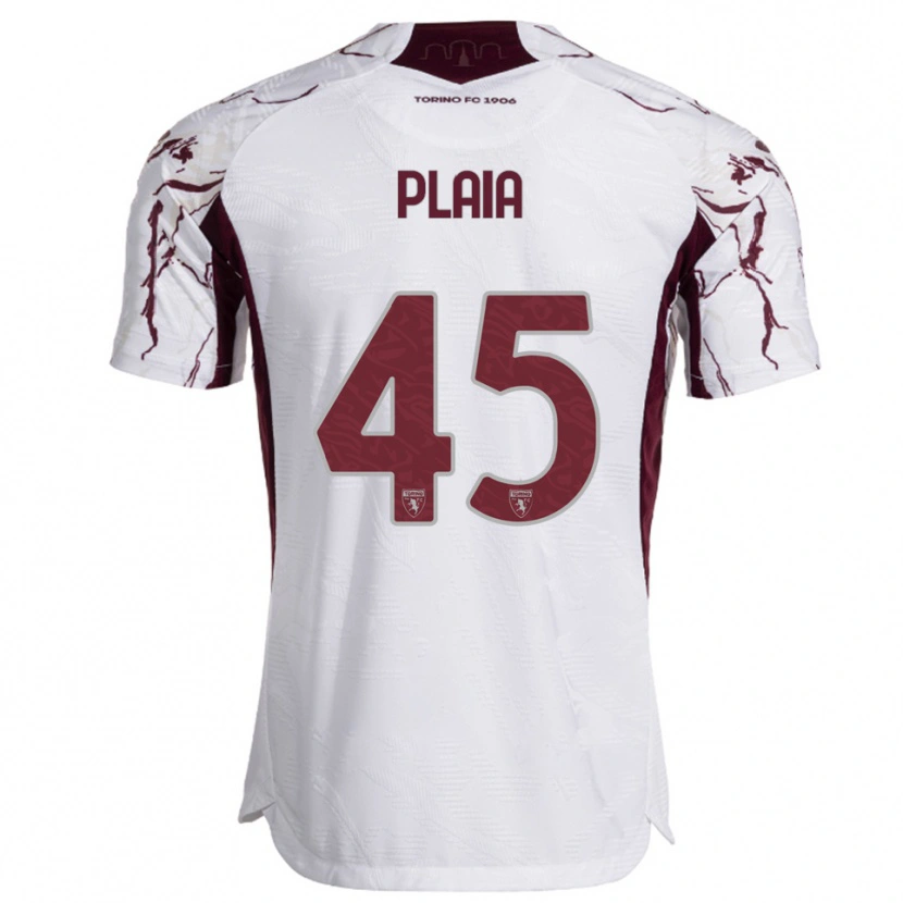 DanxenレディースFrancesco Plaia#45ホワイト バーガンディアウェイシャツ2025/26ジャージーユニフォーム