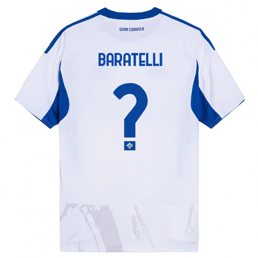 DanxenレディースMattia Baratelli#0ホワイト ブルーアウェイシャツ2025/26ジャージーユニフォーム