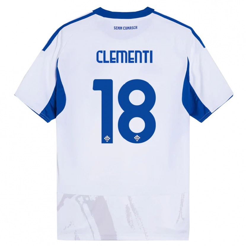 DanxenレディースThomas Clementi#18ホワイト ブルーアウェイシャツ2025/26ジャージーユニフォーム