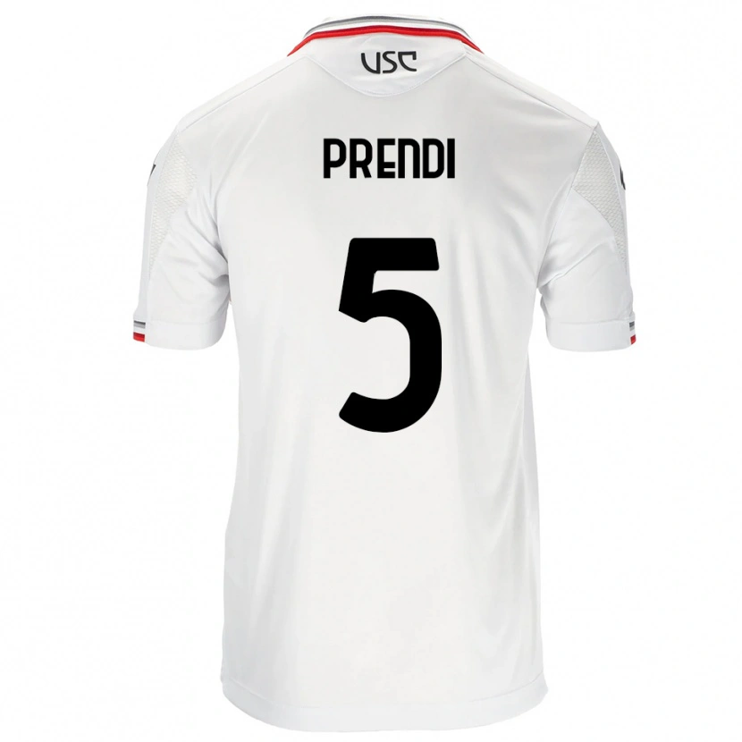 DanxenレディースDenis Prendi#5ホワイト レッドアウェイシャツ2025/26ジャージーユニフォーム