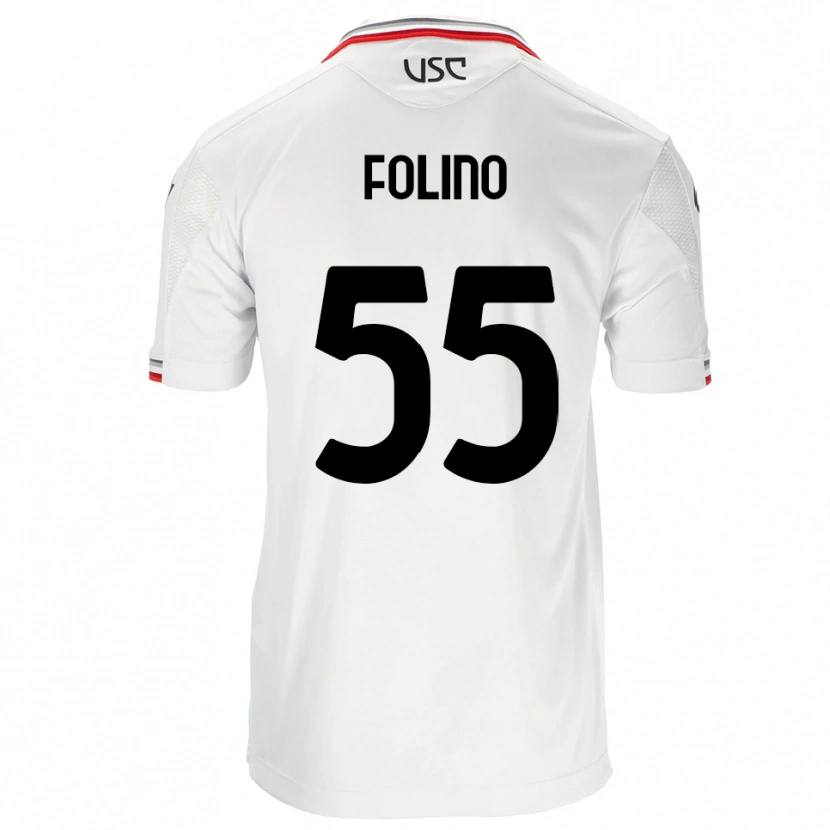 DanxenレディースFrancesco Folino#55ホワイト レッドアウェイシャツ2025/26ジャージーユニフォーム