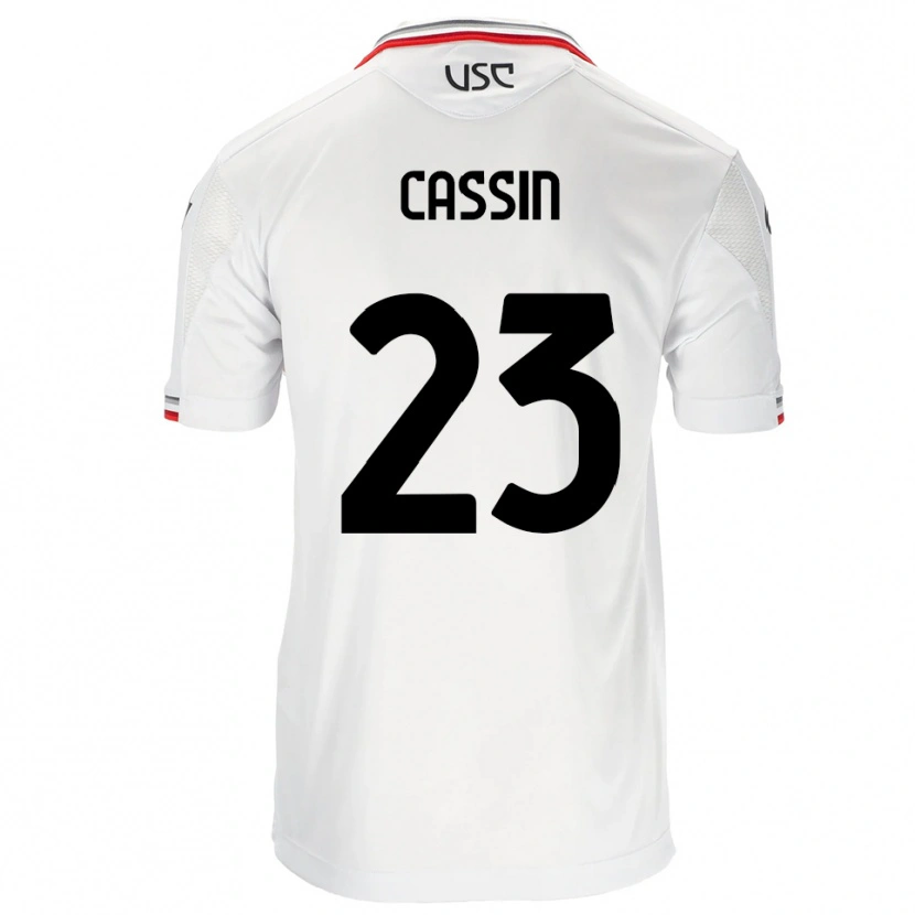 DanxenレディースMarco Cassin#23ホワイト レッドアウェイシャツ2025/26ジャージーユニフォーム