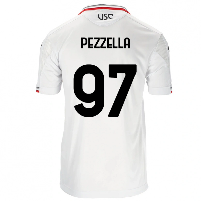 Danxenレディースジュゼッペ・ペッツェッラ#97ホワイト レッドアウェイシャツ2025/26ジャージーユニフォーム