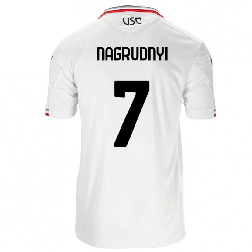 DanxenレディースVladyslav Nagrudnyi#7ホワイト レッドアウェイシャツ2025/26ジャージーユニフォーム