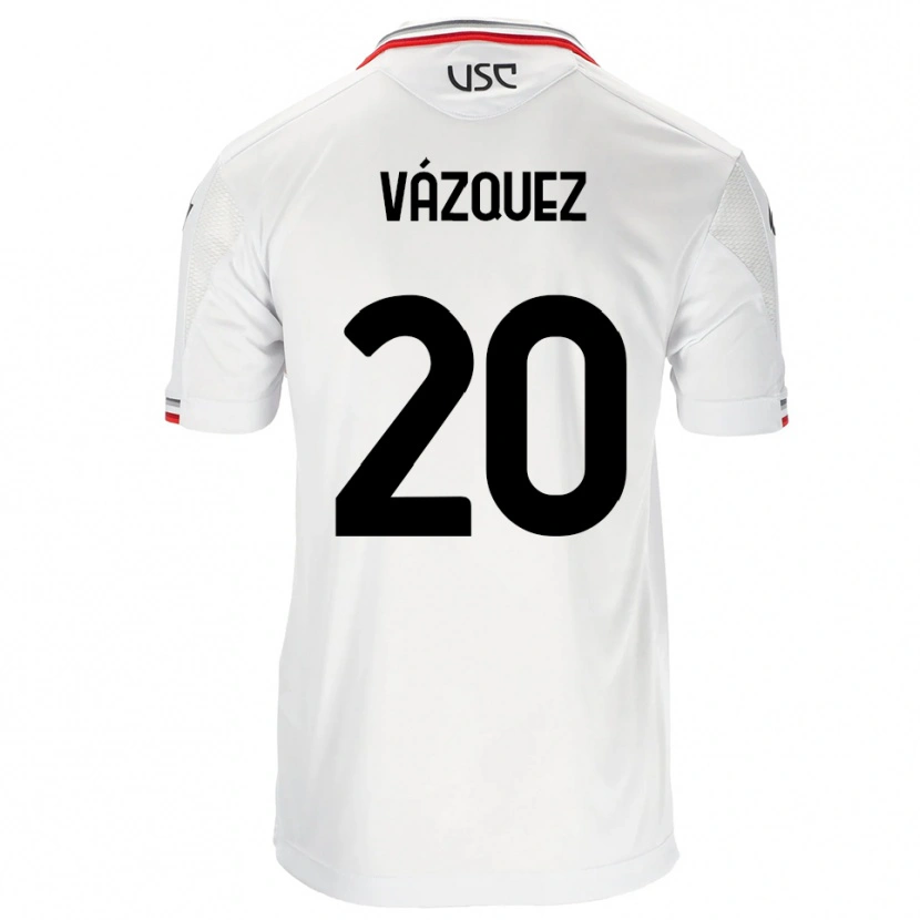 Danxenレディースフランコ・バスケス#20ホワイト レッドアウェイシャツ2025/26ジャージーユニフォーム