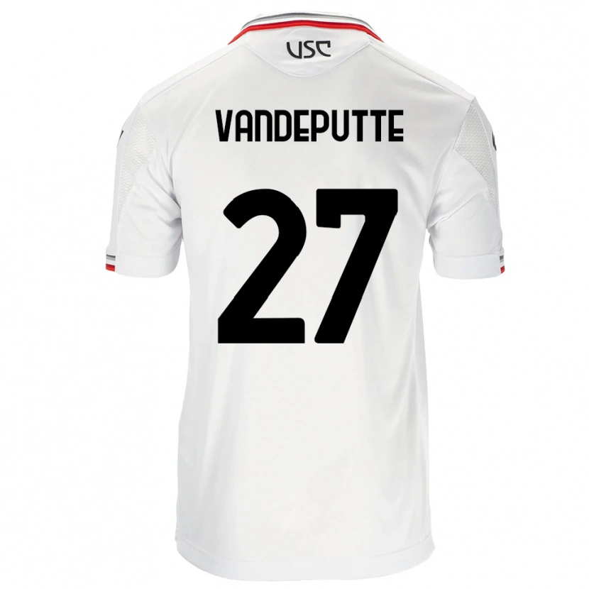 DanxenレディースJari Vandeputte#27ホワイト レッドアウェイシャツ2025/26ジャージーユニフォーム