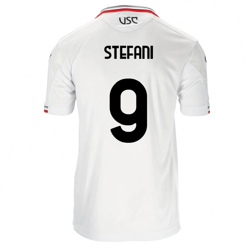 DanxenレディースChristian Stefani#9ホワイト レッドアウェイシャツ2025/26ジャージーユニフォーム