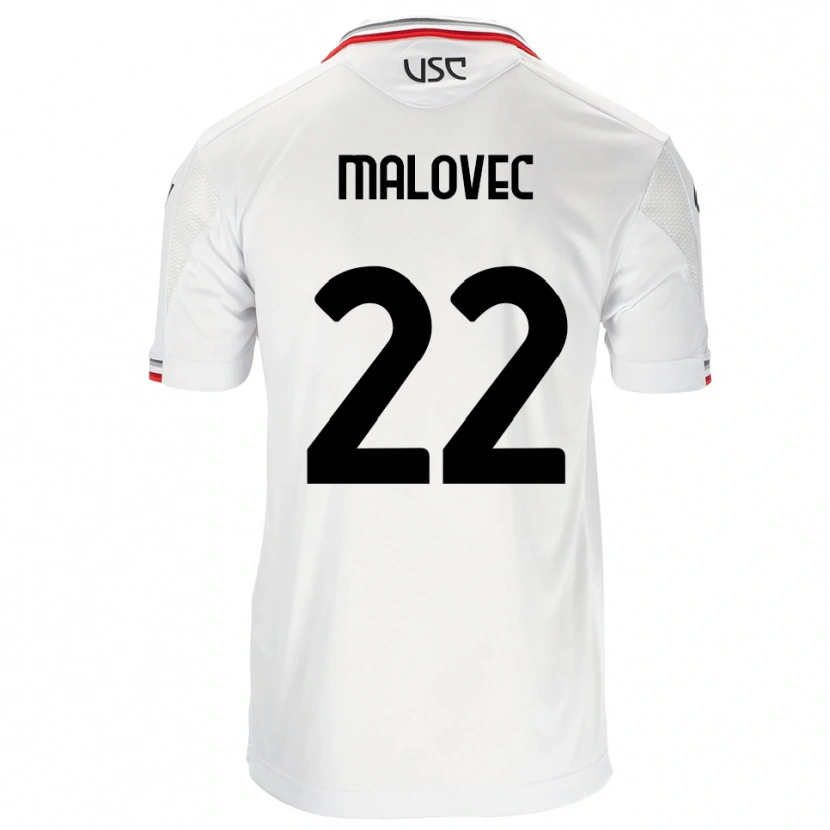 DanxenレディースAdrian Malovec#22ホワイト レッドアウェイシャツ2025/26ジャージーユニフォーム