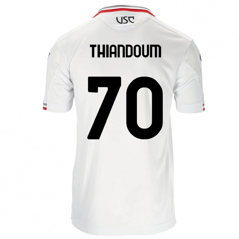DanxenレディースOmar Thiandoum#70ホワイト レッドアウェイシャツ2025/26ジャージーユニフォーム
