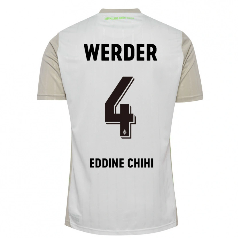 DanxenレディースDhia Eddine Chihi#4ホワイト ブラックアウェイシャツ2025/26ジャージーユニフォーム