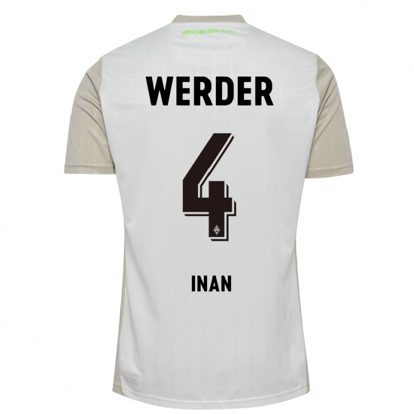DanxenレディースKenan Inan#4ホワイト ブラックアウェイシャツ2025/26ジャージーユニフォーム