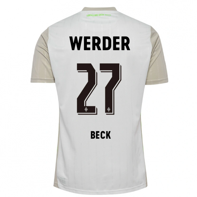 Danxenレディースシャロン・ベック#27ホワイト ブラックアウェイシャツ2025/26ジャージーユニフォーム