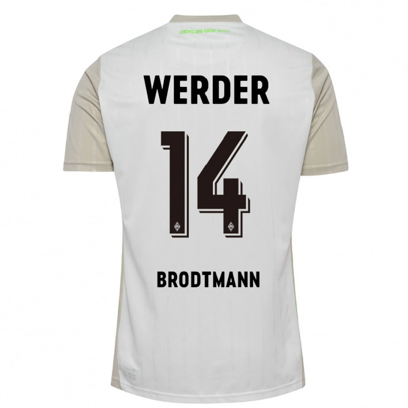 DanxenレディースLinus Brodtmann#14ホワイト ブラックアウェイシャツ2025/26ジャージーユニフォーム