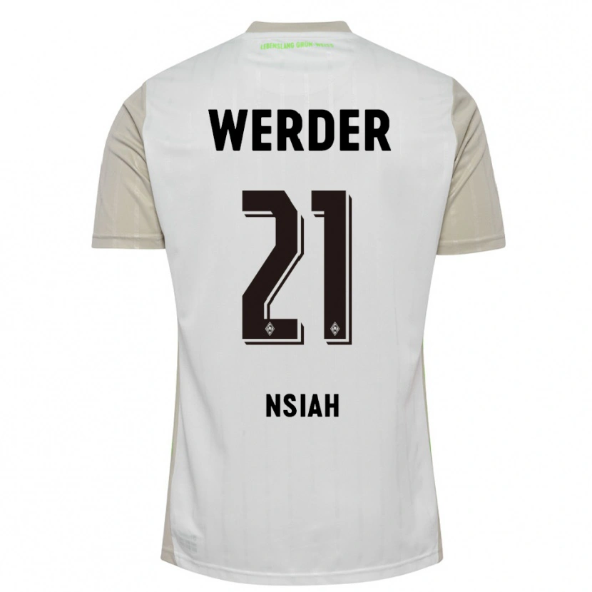 DanxenレディースMenson Nsiah#21ホワイト ブラックアウェイシャツ2025/26ジャージーユニフォーム