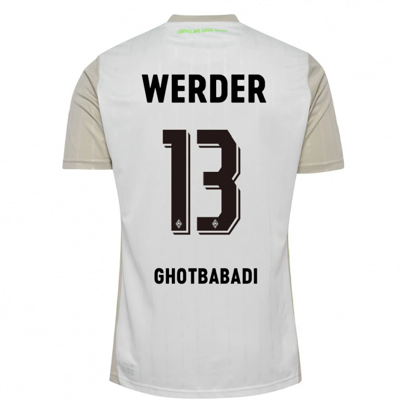 DanxenレディースReza Ghotbabadi#13ホワイト ブラックアウェイシャツ2025/26ジャージーユニフォーム
