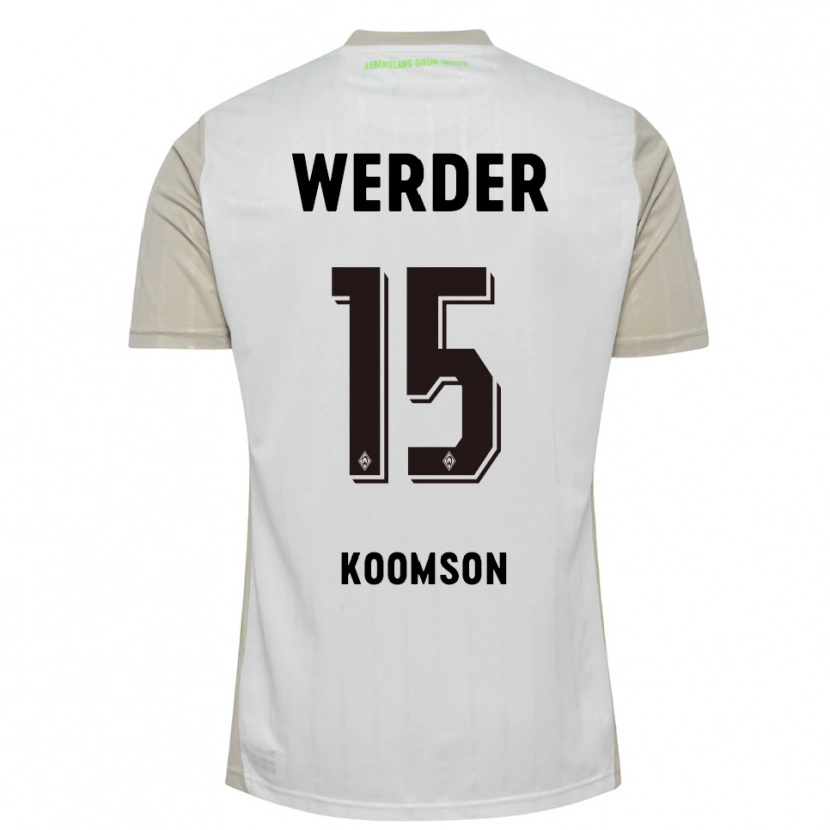 DanxenレディースGabriel Koomson#15ホワイト ブラックアウェイシャツ2025/26ジャージーユニフォーム