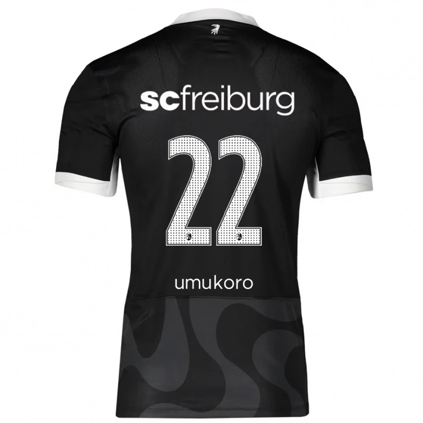 DanxenレディースJayden Umukoro#22ブラック ホワイトアウェイシャツ2025/26ジャージーユニフォーム