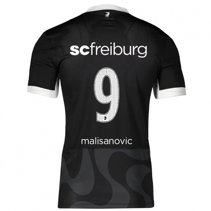 DanxenレディースDarko Malisanovic#9ブラック ホワイトアウェイシャツ2025/26ジャージーユニフォーム