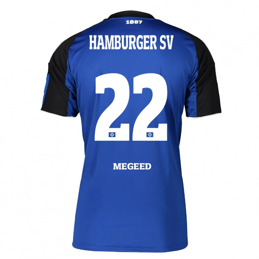 Danxenレディースオマール・メジード#22ブルー ブラックアウェイシャツ2025/26ジャージーユニフォーム
