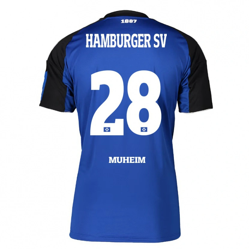 Danxenレディースミロ・ミュハイム#28ブルー ブラックアウェイシャツ2025/26ジャージーユニフォーム
