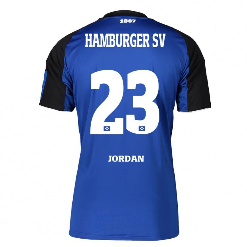 Danxenレディースドミニク・ジョーダン#23ブルー ブラックアウェイシャツ2025/26ジャージーユニフォーム