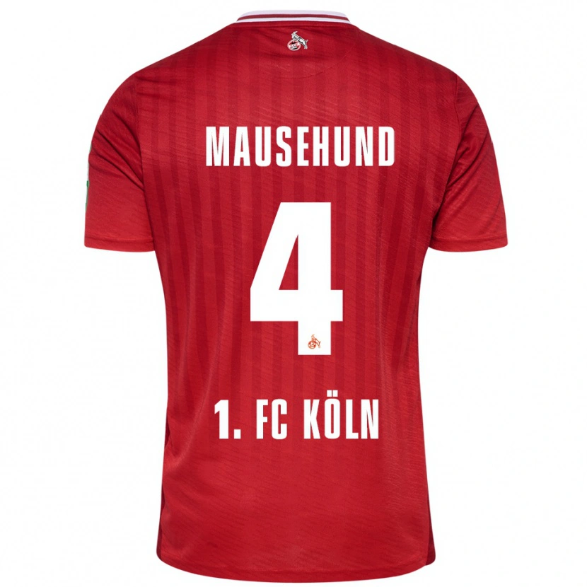 DanxenレディースYannick Mausehund#4レッド ホワイトアウェイシャツ2025/26ジャージーユニフォーム